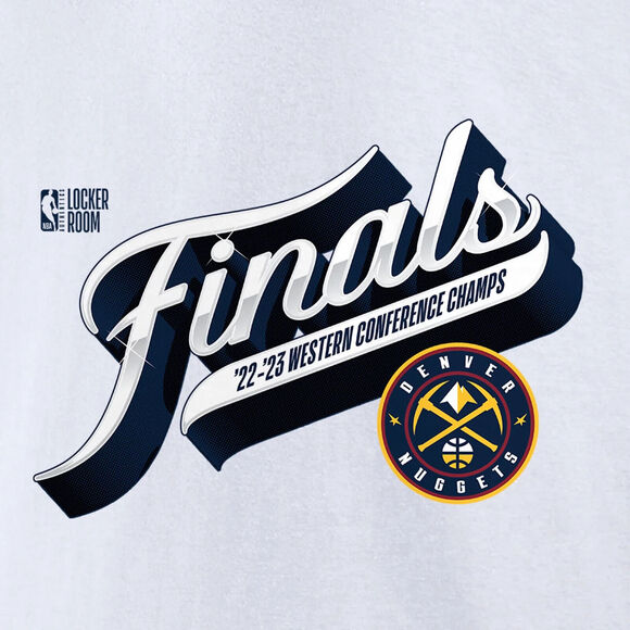 Men's Fanatics White Denver Nuggets 2023 Western Conference Champions T-Shirt L - Picture 3 of 3